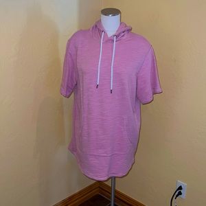 3/$15 Mens L, pink short sleeve hoodie